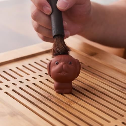 2Pcs Purple Sand Tea Pet Dog Kungfu Tea Set for Tea Lovers