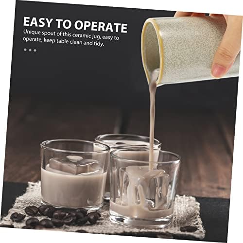 STOBAZA Tiny Milk Kettle Ceramic Dispenser Jug for Home and Restaurant