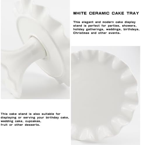 White Ceramic Cake Stand - 55 Inch Elegant Serving Display