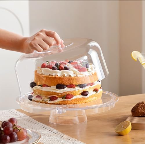HBlife 6 in 1 Acrylic Cake Stand with Dome Cover