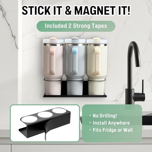 2 Pack Magnetic Stanley Cup Holder With Double Sided Tape