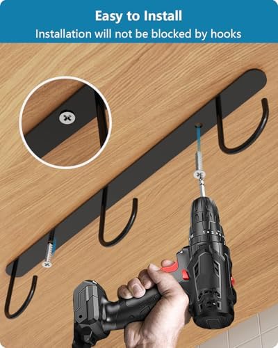 3 Pack Mug Hooks Space-Saving Under Cabinet Holder
