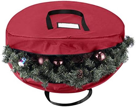 Tiny Tim Totes 36 Inch Red Wreath Canvas Bag