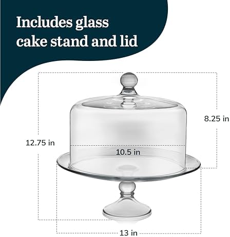 Libbey Selene Glass Cake Stand with Dome Lid