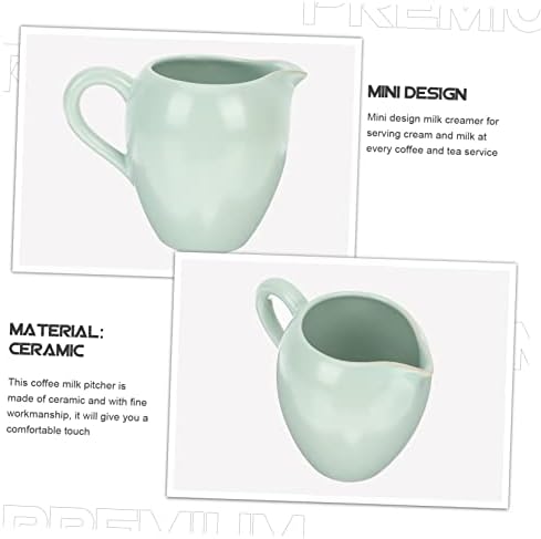 STOBAZA Ceramic Pitcher with Handle for Coffee and Syrup