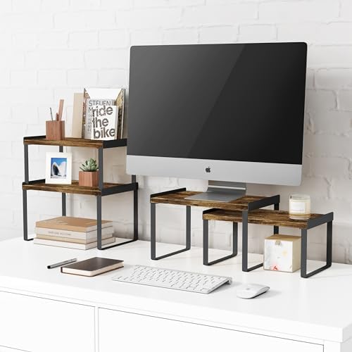 Goozii Cabinet Shelf Organizer Set of 4 Black