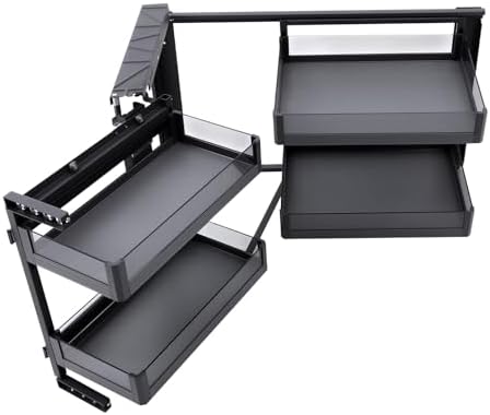 14 Inch Blind Corner Two Tier Cabinet Pull Out Organizer