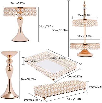 Tremenpow 9 Piece Gold Cake Stand Set for Display