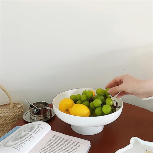 1024 Inches White Plastic Fruit Bowl with Drainage Holes