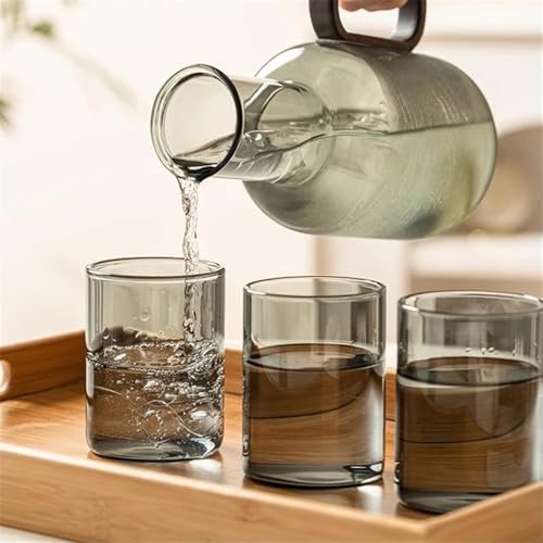Cold Water Pitcher with Glass Lid and Cup Handle 850ml