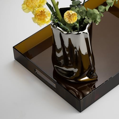 Large Acrylic Serving Tray with Handles for Bar Kitchen Party