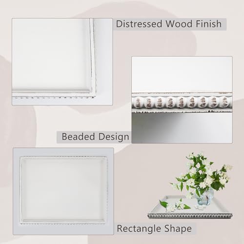 Hodeframe 12x16 Rectangular Serving Tray White Wood