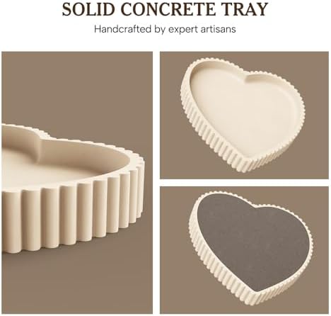 Heart Shape Concrete Coffee Table Tray