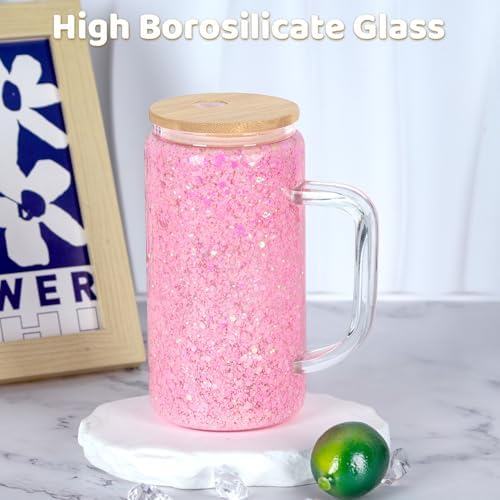 16 Oz Snow Globe Tumbler With Handle 4 Pack