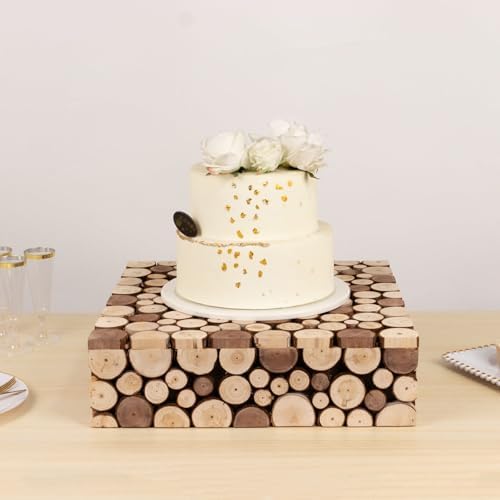Efavormart Natural Wooden Cake Stand 18x18