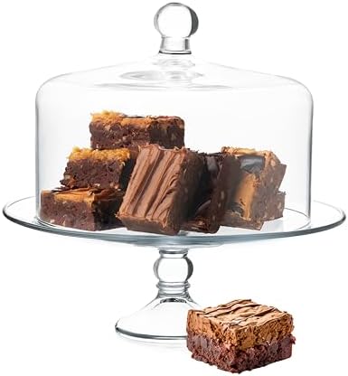 Libbey Selene Glass Cake Stand with Dome Lid