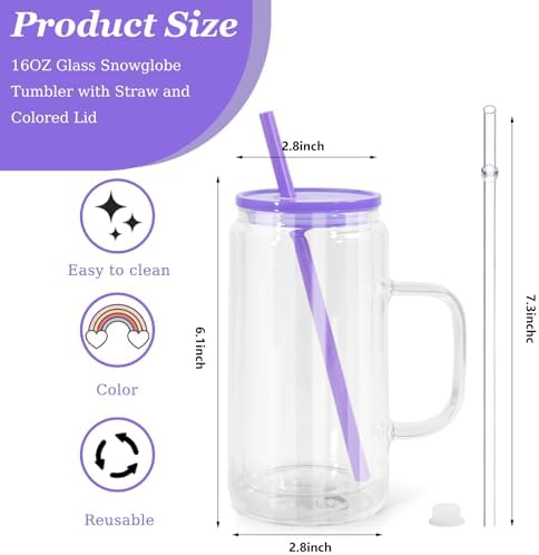 16 oz Snow Globe Tumbler with Handle 4 Pack 1