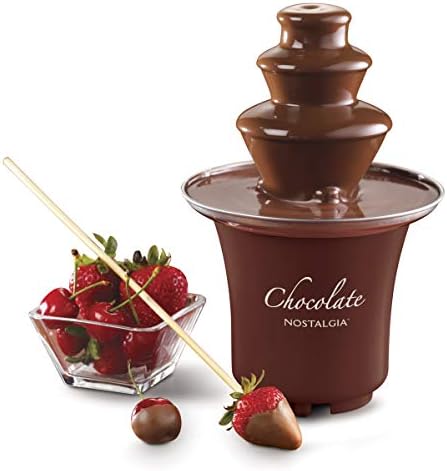 Nostalgia 3 Tier Electric Chocolate Fondue Fountain Machine - 8 Ounce Brown