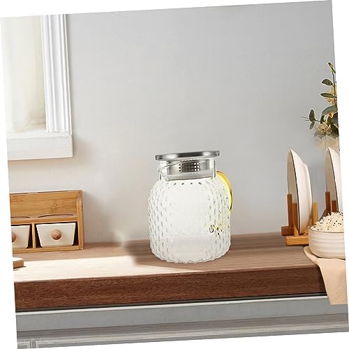 1000ml Glass Cold Water Bottle with Leakproof Lid