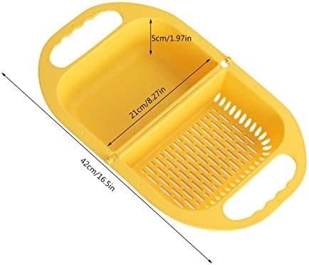 BYIA Kitchen Sponge Wall Organizer Suction Rack Yellow