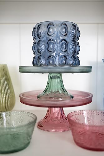 Vintage-Inspired Glass Cake Stand Sage Green