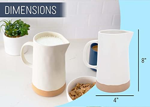 Nat Jules 48 Ounce Ceramic Pitcher With Raw Bottom