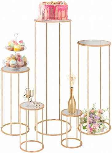 5PCS Round Gold Cake Stand for Party Display