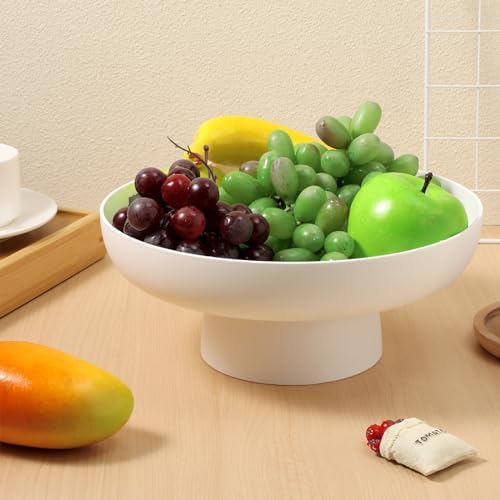 DOITOOL White Plastic Footed Serving Bowl