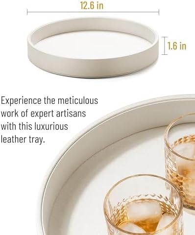 126 Inch Round Serving Tray with Anti Slip Base