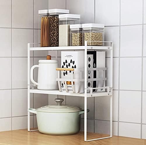 2 Pack Stackable Kitchen Cabinet Organizer Shelf Storage Racks