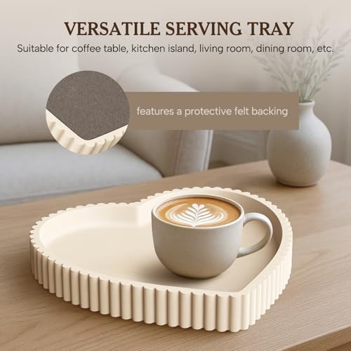 Heart Shape Concrete Coffee Table Tray