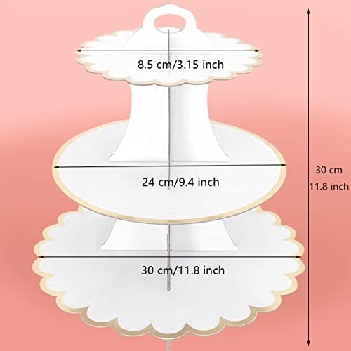 2 Pack Cardboard 3 Tier Cupcake Stand for Parties
