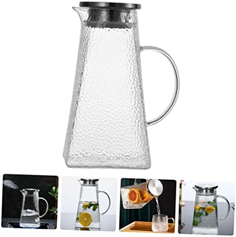 STOBAZA Glass Beverage Pitcher with Hammer Pattern