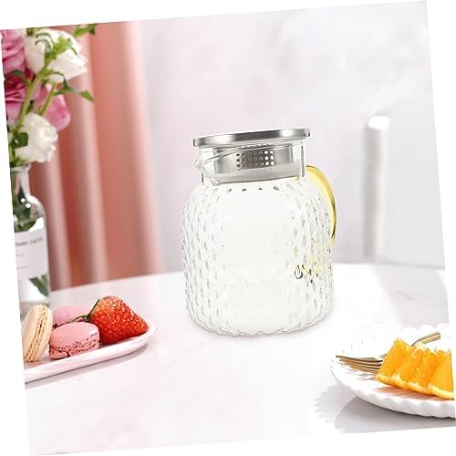 1000ml Glass Cold Water Bottle with Leakproof Lid