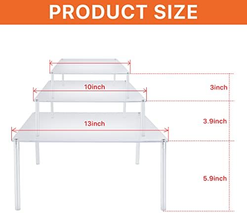3 Pcs Square Acrylic Cake Stands Set