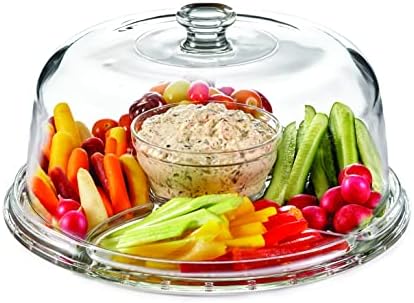 Royalty Art 6-in-1 Glass Cake Stand with Dome