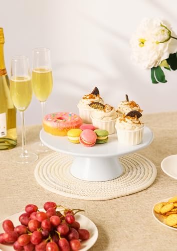 Nucookery 10 Inch Rotating Cake Stand White