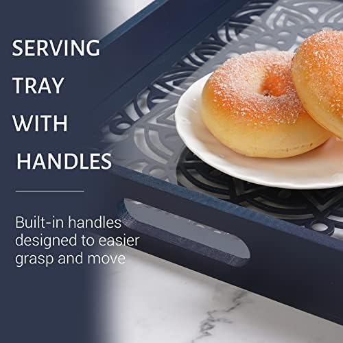 Wooden Serving Tray with Handles 15x10 Inch