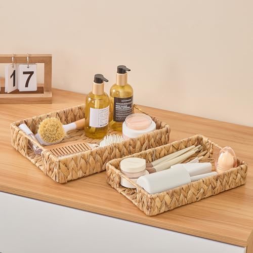 Nemshin Hand-Weaving Wicker Serving Tray Set of 2