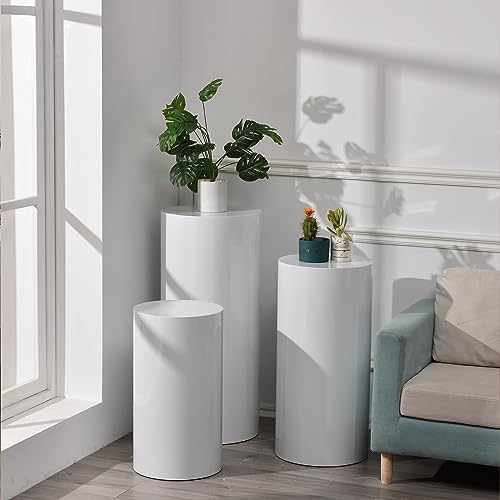 White Cylinder Display Stand for Parties 3pcs Set