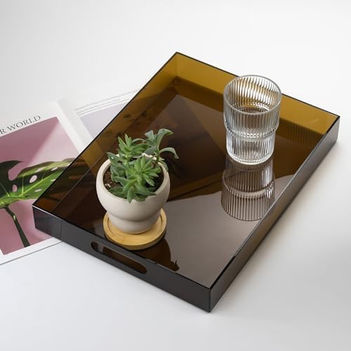 Large Acrylic Serving Tray with Handles for Bar Kitchen Party