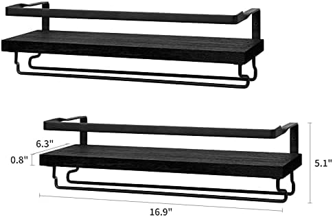 Mkono Wall Mounted Wine Rack Set of 2 Black