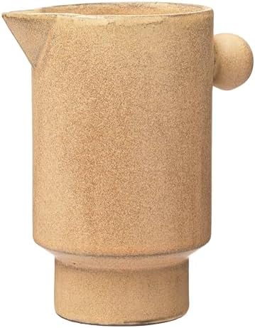 Creative Co Op Modern Small Stoneware Pitcher or Vase Putty Brown