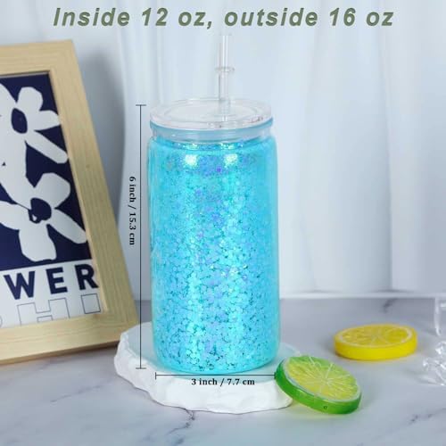 Maucircol 15 Pack Acrylic Snow Globe Tumbler Kit