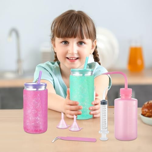 Sibosen 10 Pcs Snow Globe Tumbler Kit with Lid and Straw