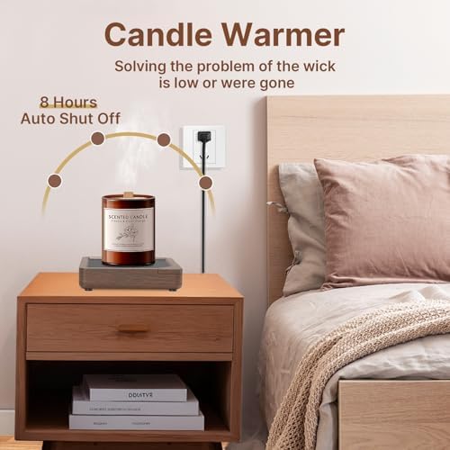 Hibsr Smart Coffee Mug Warmer with Wood Grain Design