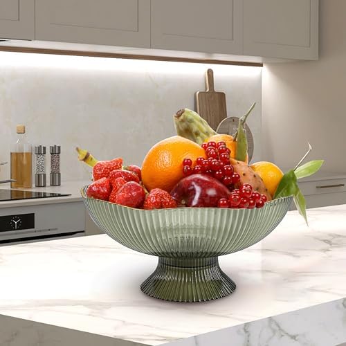 Marsrut Clear Plastic Fruit Bowl with Drainage