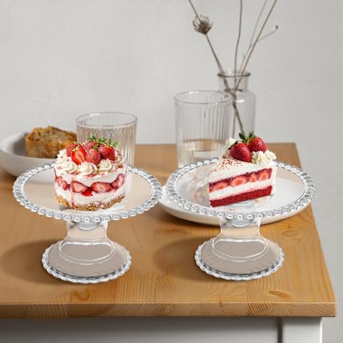 30 Pcs Clear Mini Cake Stand Set for Cupcakes and Desserts