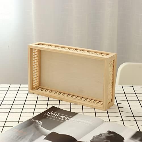 YAHUAN Rectangular Bamboo Serving Tray with Handles