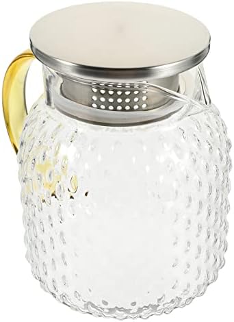 STOBAZA Large Capacity Glass Water Pitcher with Leakproof Lid and Comfortable Grip